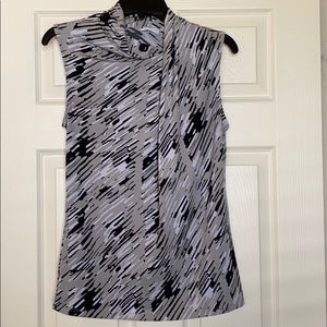NY&CO FRONT GATHER BLACK- GRAY- WHITE TOP